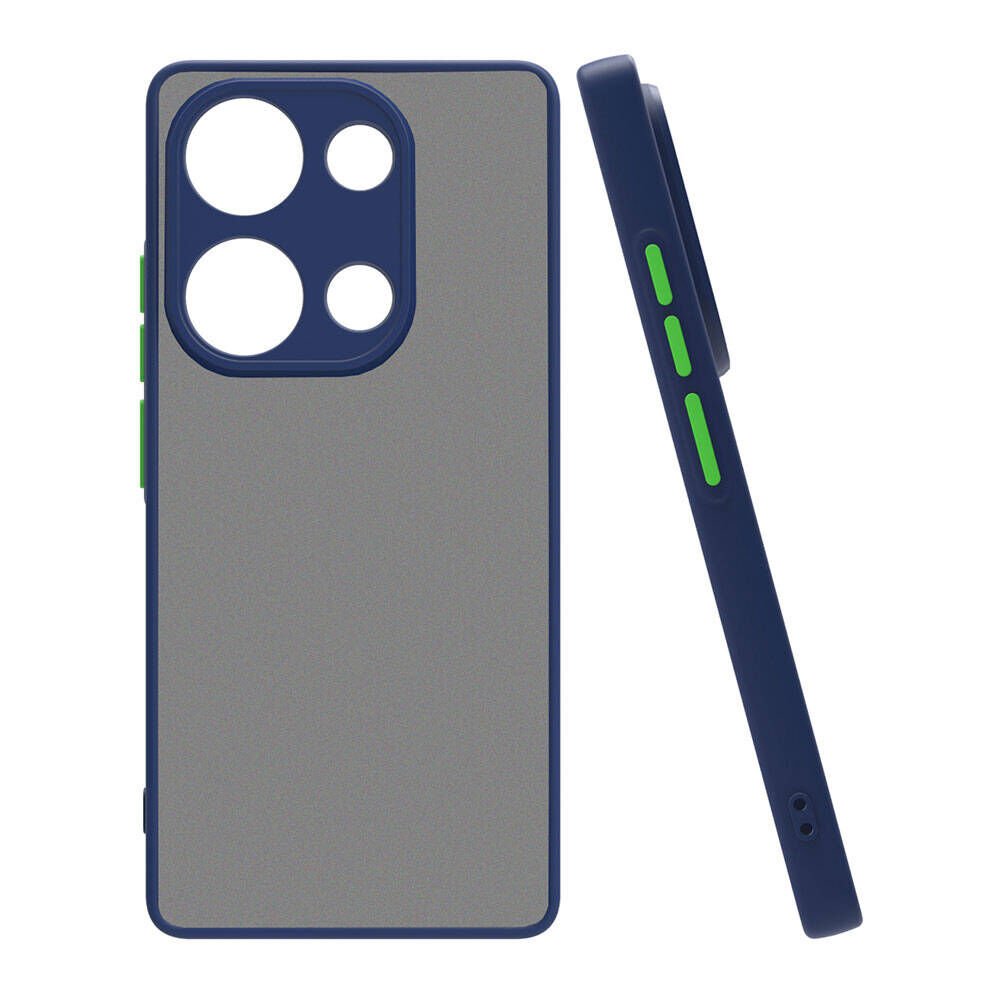 Xiaomi Redmi Note 13 Pro 5G Kılıf Mat Kamera Korumalı Renkli Tuşlu Sert Silikon Kapak (HUX) Lacivert