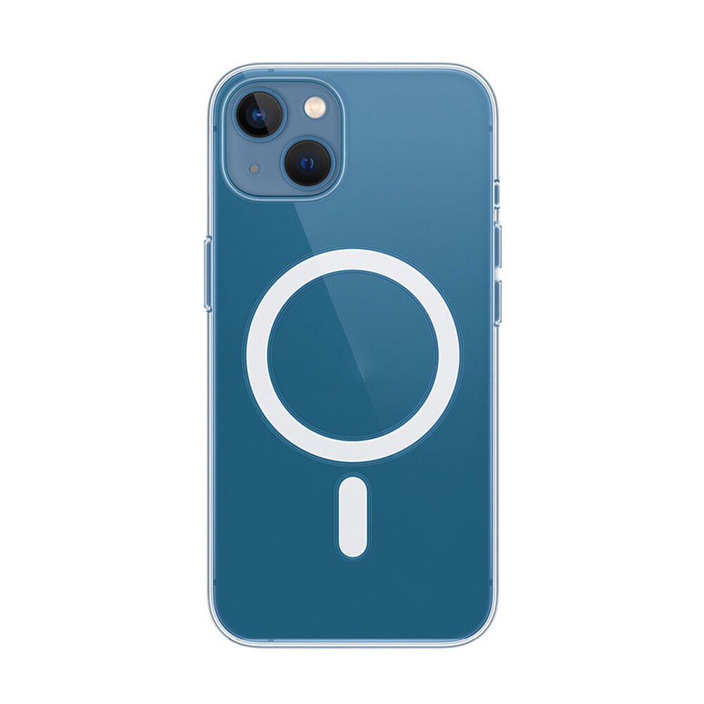 iPhone 15 Plus Kılıf Wireless Şarj Özellikli Şeffaf Tek Kamera Çerçeveli Kapak (Porto) Renksiz