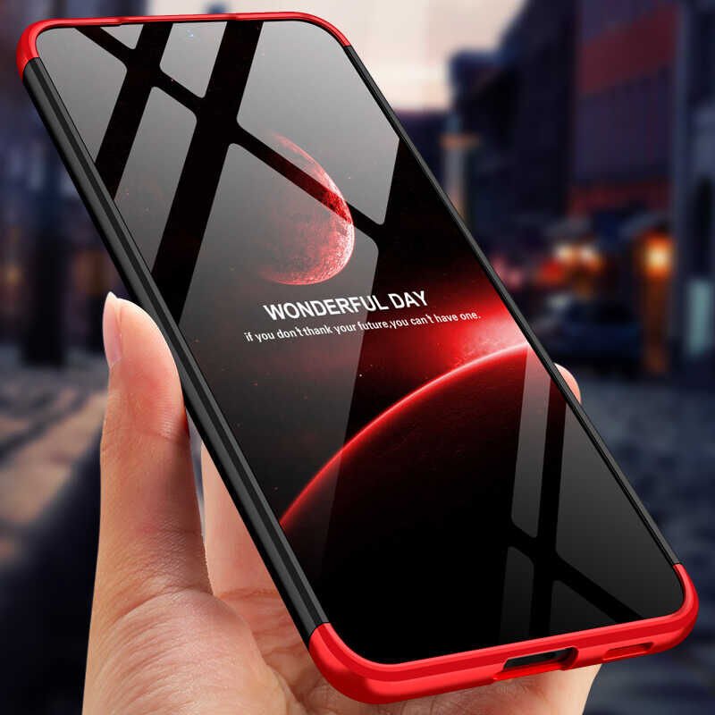 Samsung Galaxy S22 Plus Kılıf 360 Tam Koruma Ön Ve Arka Sert Mika Kapak Orjinal Ays Gkk Kapak Siyah-Gri