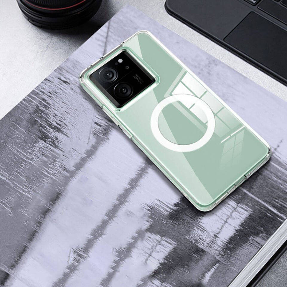 Xiaomi Mi 13T Kılıf Kamera Çıkıntılı Magsafe Arkası Mat Hassas Buton Kapak (FLET-M) Renksiz