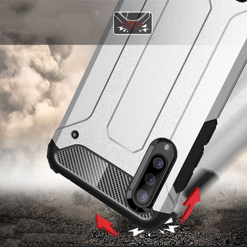 Xiaomi Mi 9 Lite Kılıf Armor Köşe Korumalı Çift Katman Tank Zırh Kapak (CRASH) Siyah