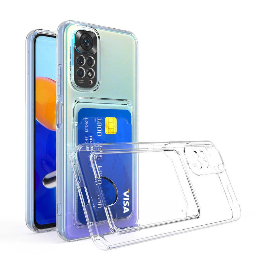 Xiaomi Redmi Note 11 Pro 5G Kılıf Kartlıklı Şeffaf HEPTEKİLETİŞİM Setra Clear Silikon Kapak