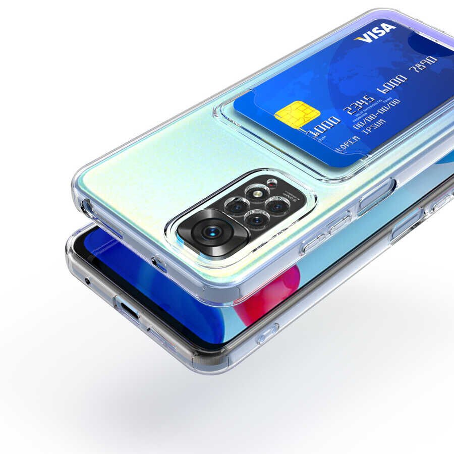 Xiaomi Redmi Note 11 Pro 5G Kılıf Kartlıklı Şeffaf HEPTEKİLETİŞİM Setra Clear Silikon Kapak
