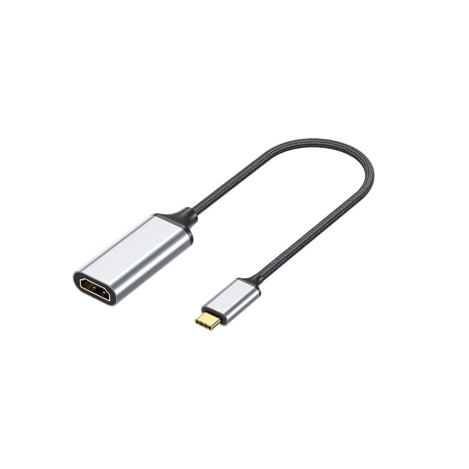 QG05 8K 60 Hz Görüntü Kalitesi Type-C to HDMI Dönüştürücü 15cm Gümüş