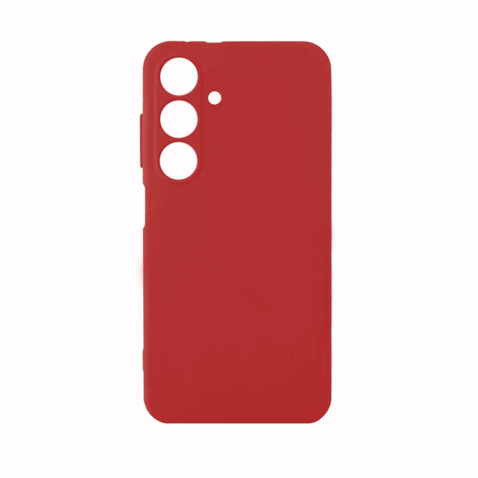 Samsung Galaxy S24 Kılıf Kamera Korumalı Esnek Renkli Silikon Kapak (Biye) Kırmızı