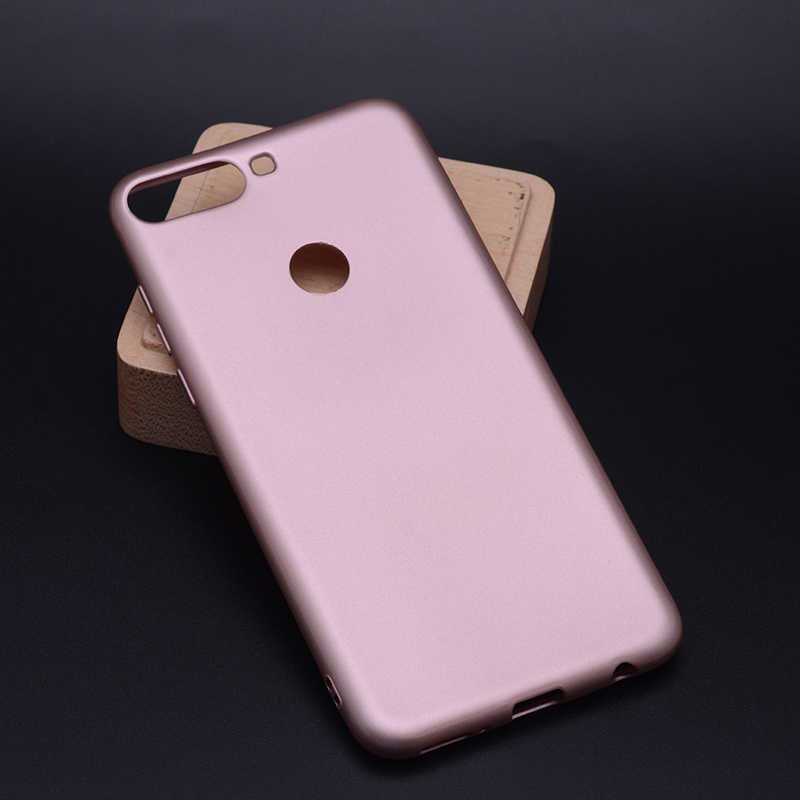 Huawei Y7 2018 Kılıf Yumuşak Dokulu Soft Esnek İnce Mat Renkli Silikon Kapak (PREMİER) Gold