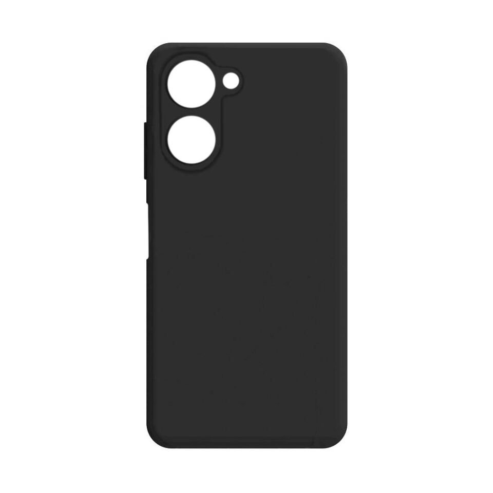 Realme 10 4G Kılıf Kamera Korumalı Esnek Renkli Silikon Kapak (Biye) Siyah