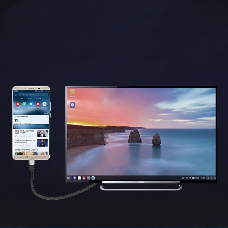 QG06 8K 60 Hz Görüntü Kalitesi Type-C to HDMI Kablo 1.8M Gri