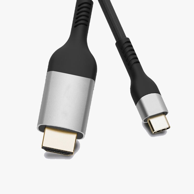 QG06 8K 60 Hz Görüntü Kalitesi Type-C to HDMI Kablo 1.8M Gri
