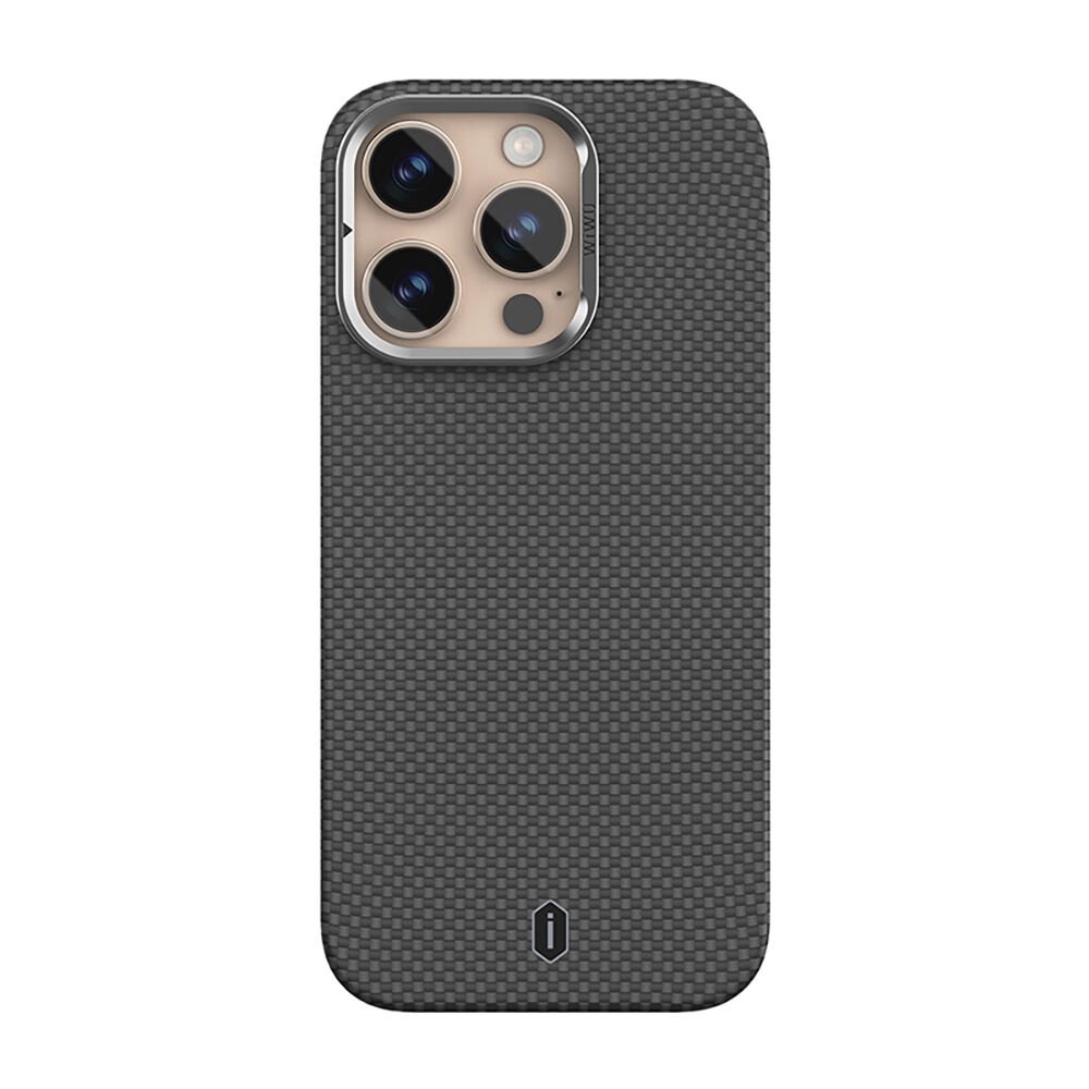 Apple iPhone 16 Pro Kılıf Wiwu DCC-208 Magsafe Şarj Özellikli Kamera Standlı Aramid Fiber Tasarım Kevlar Kapak