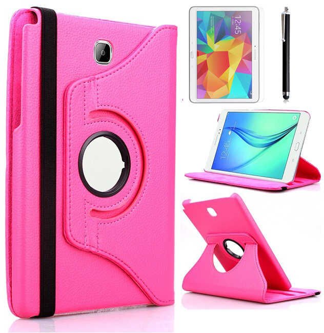 Samsung Galaxy Tab A 10.1 P580 P583 P585 Kılıf Dönebilen Standlı (D-T) Pembe Koyu