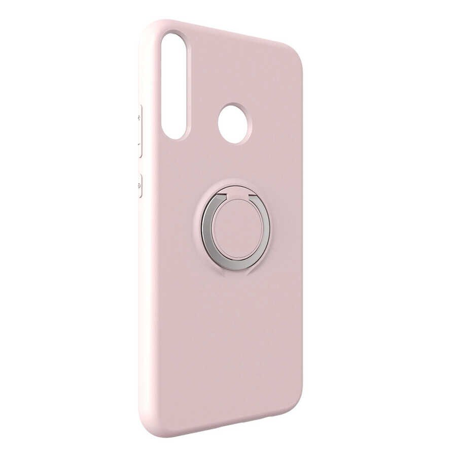 Huawei P40 Lite E Kılıf Mat Pastel Renkli Ultra İnce Yüzüklü Yumuşak Silikon Kapak (Plex) Pembe Açık