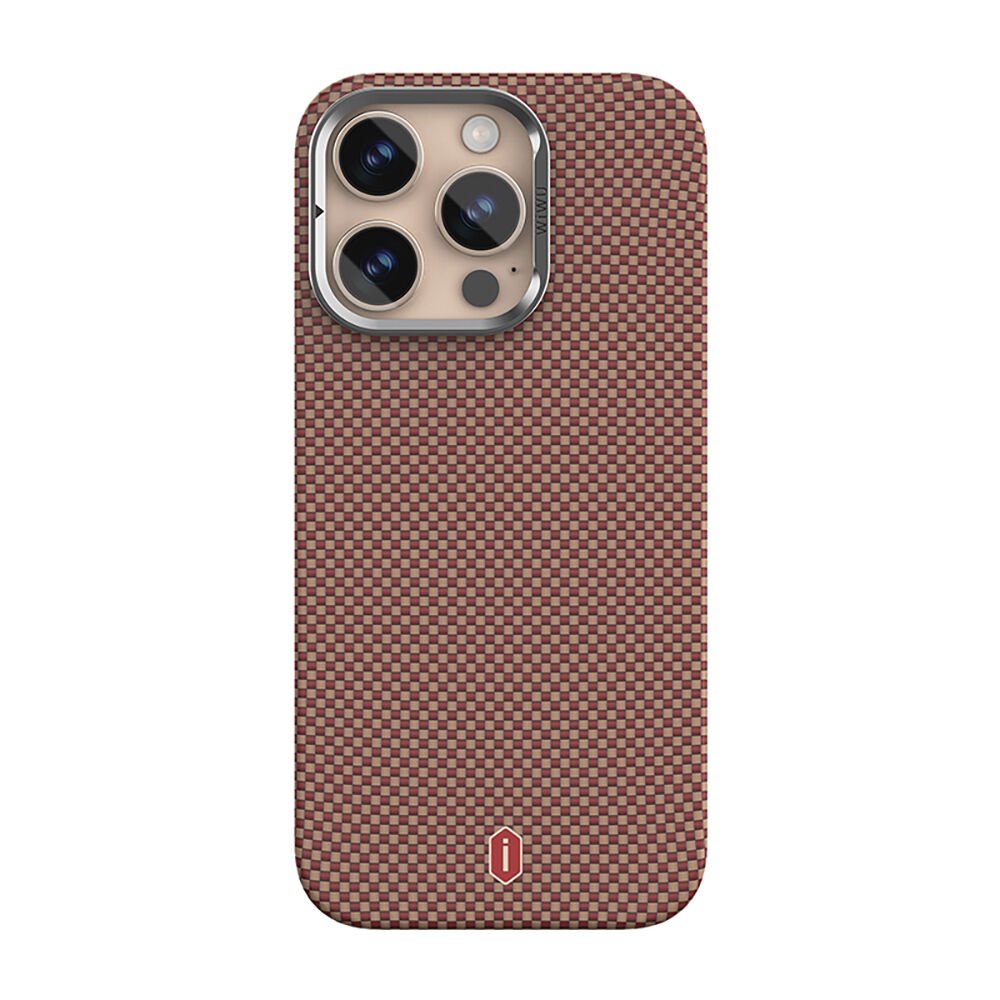 Apple iPhone 16 Pro Max Kılıf Wiwu DCC-208 Magsafe Şarj Özellikli Kamera Standlı Aramid Fiber Tasarım Kevlar Kapak