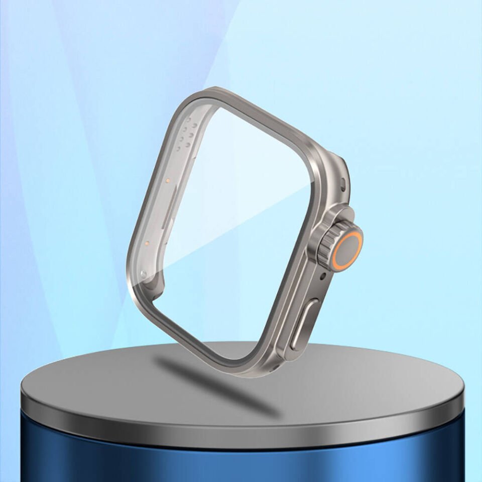 Huawei Watch Fit 3 to Apple Watch Ultra 49mm Kasa Dönüştürücü ve Ekran Koruyucu (Gard 33) Lacivert