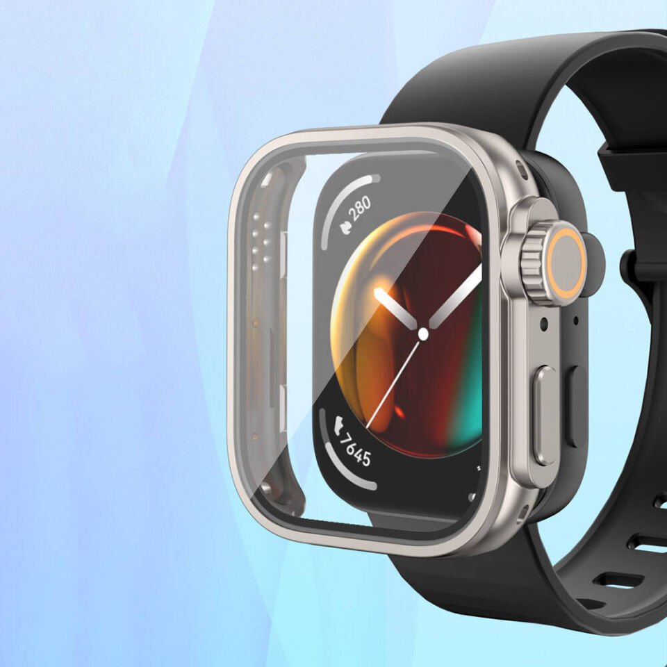 Huawei Watch Fit 3 to Apple Watch Ultra 49mm Kasa Dönüştürücü ve Ekran Koruyucu (Gard 33) Lacivert