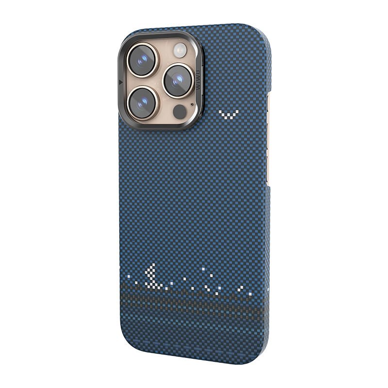 Apple iPhone 16 Pro Max Kılıf Wiwu DCC-209 Magsafe Şarj Özellikli Kamera Standlı Aramid Fiber Tasarım Kevlar Kapak