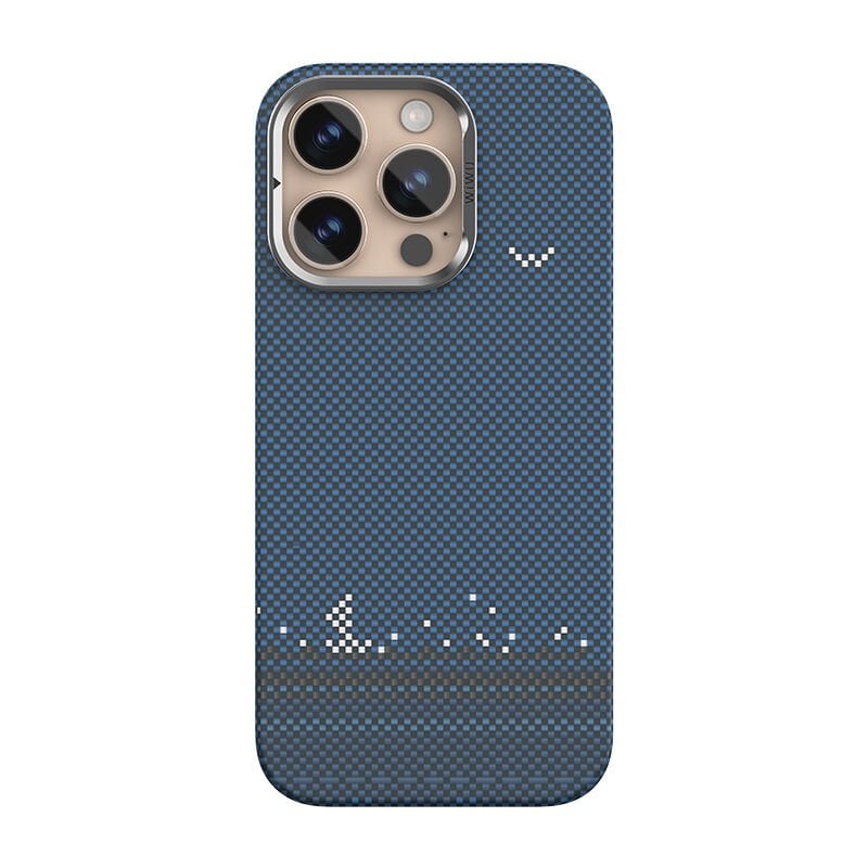 Apple iPhone 16 Pro Max Kılıf Wiwu DCC-209 Magsafe Şarj Özellikli Kamera Standlı Aramid Fiber Tasarım Kevlar Kapak