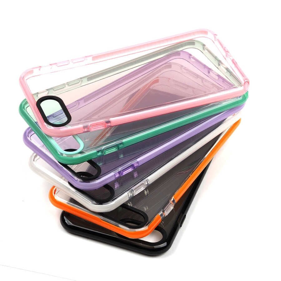 Apple  iPhone 7 Plus Kılıf Renkli Transparan Renkli Parlak Kapak (PUNTO) Pembe