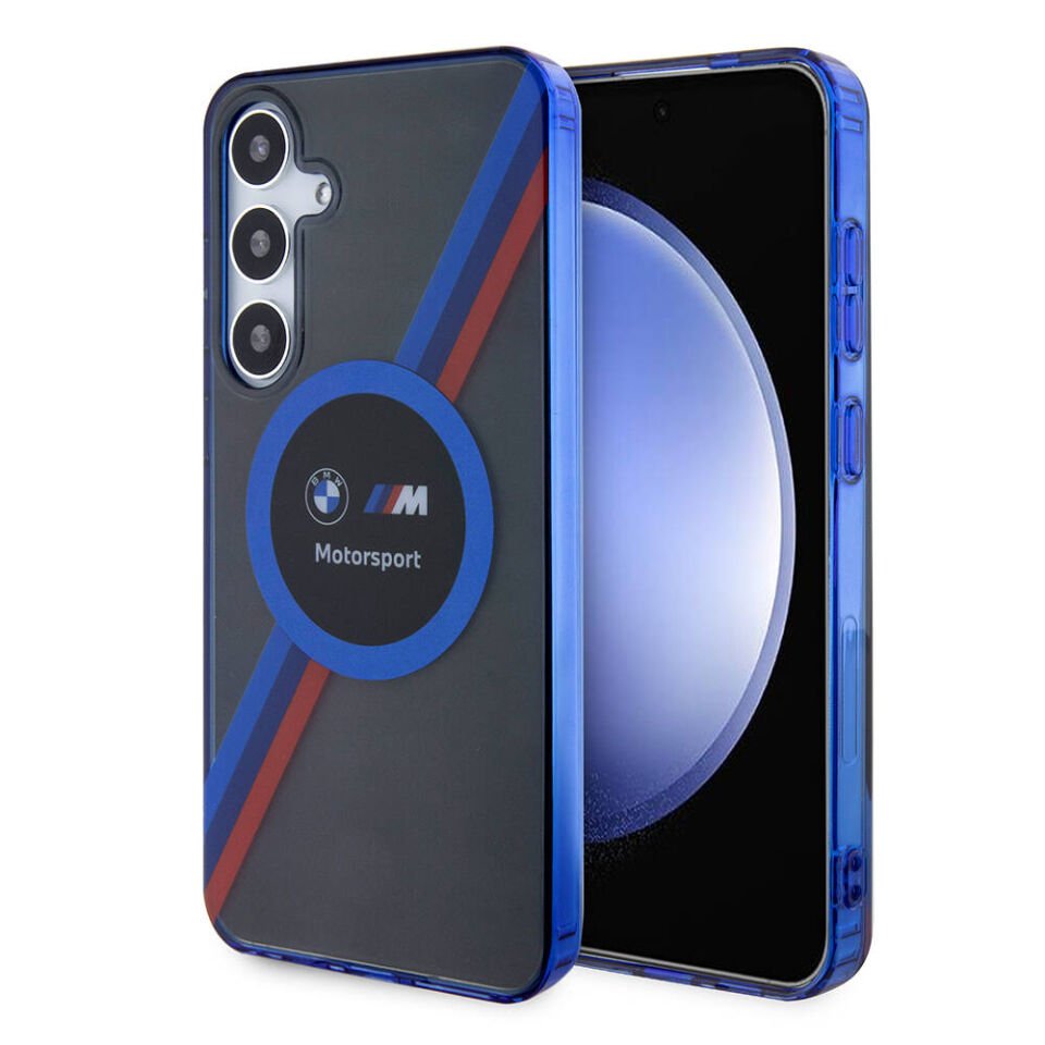 Samsung Galaxy S24 Kılıf BMW Orjinal Lisanslı M Logolu Üç Renk Çizgili Motorsport Circle Kapak