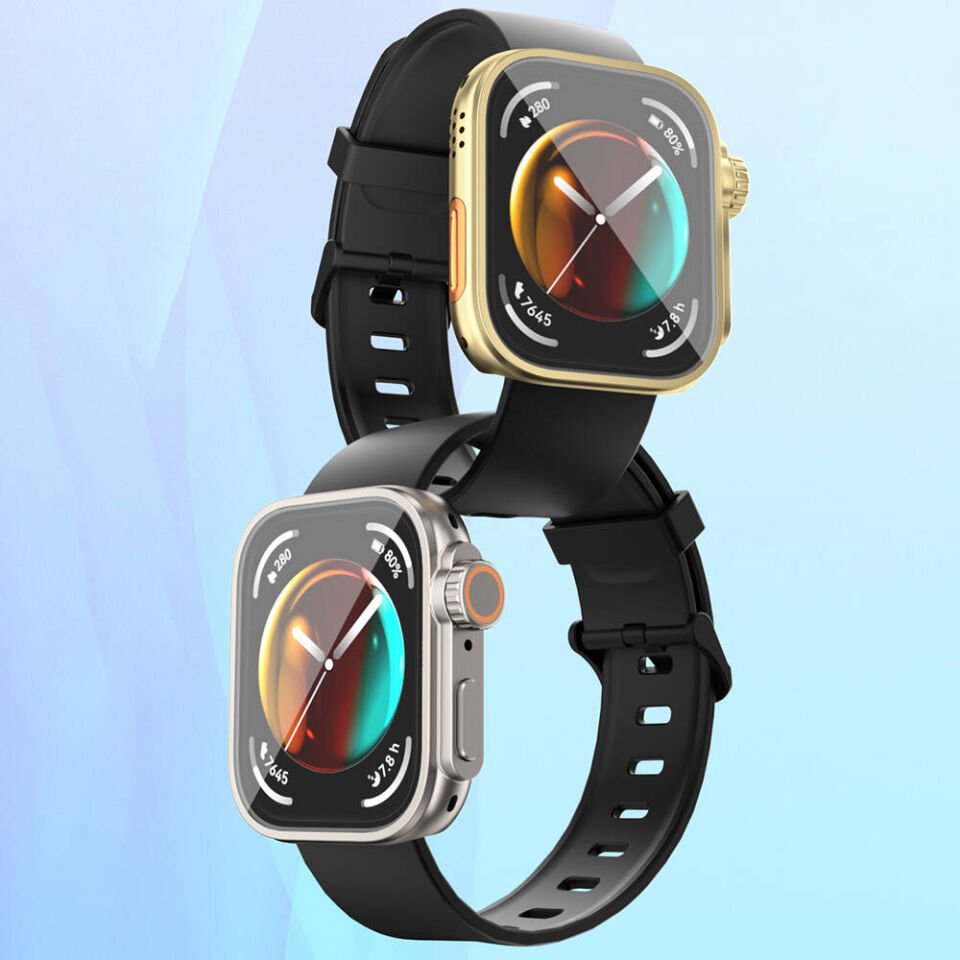 Huawei Watch Fit 3 to Apple Watch Ultra 49mm Kasa Dönüştürücü ve Ekran Koruyucu (Gard 33) Siyah
