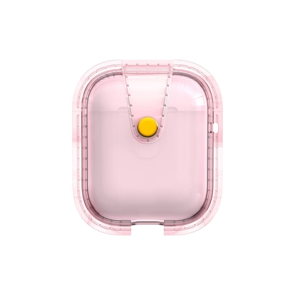 Apple Airpods Darbelere Karşı Dayanıklı Magnetik Kılıf (Airbag 33) Pembe