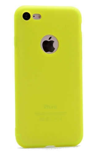 Apple  iPhone 7 Kılıf Yumuşak Dokulu Soft Esnek İnce Mat Renkli Silikon Kapak (PREMİER) Pembe