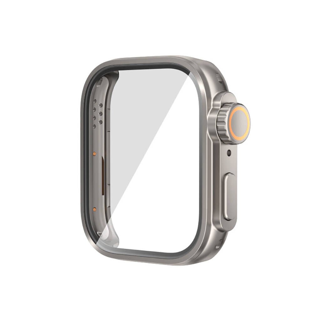 Huawei Watch Fit 3 to Apple Watch Ultra 49mm Kasa Dönüştürücü ve Ekran Koruyucu (Gard 33) Gümüş