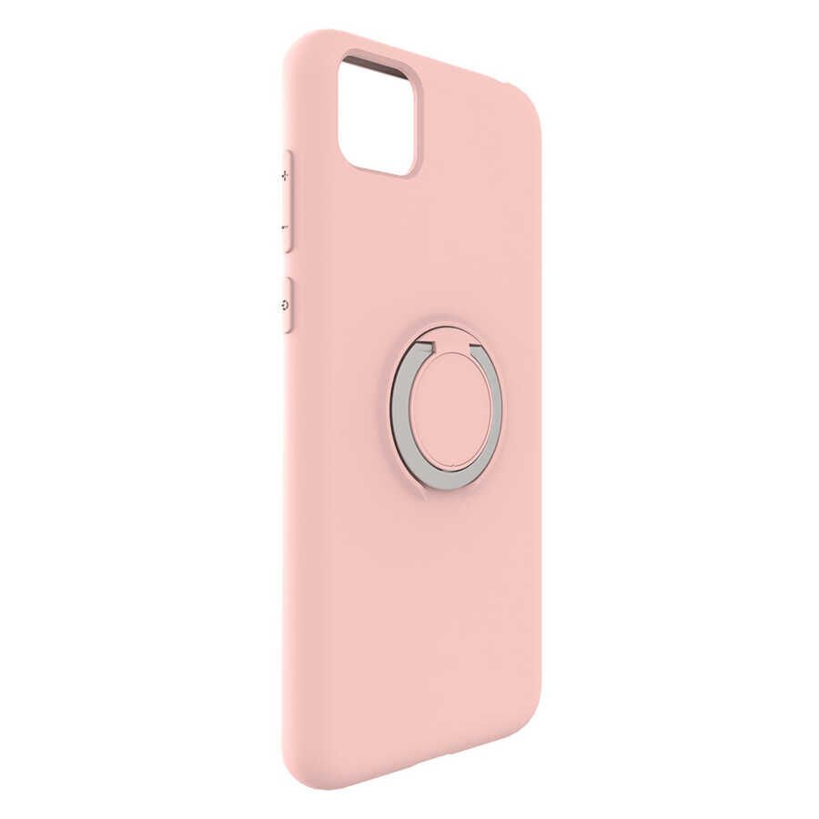 Huawei Y5P Kılıf Mat Pastel Renkli Ultra İnce Yüzüklü Yumuşak Silikon Kapak (Plex) Pembe Açık