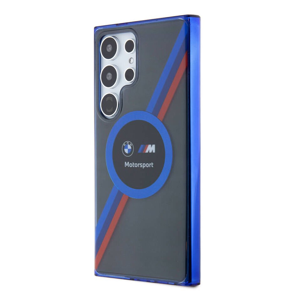 Samsung Galaxy S24 Ultra Kılıf BMW Orjinal Lisanslı M Logolu Üç Renk Çizgili Motorsport Circle Kapak