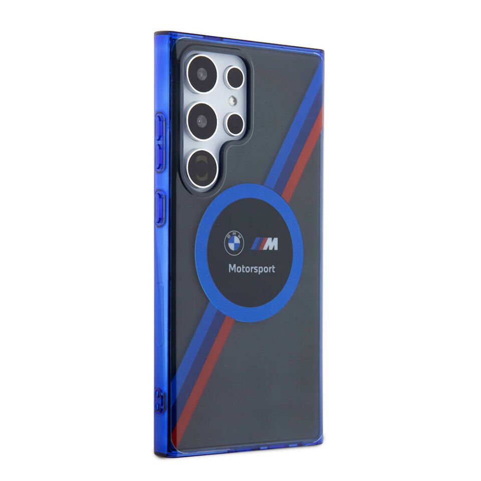 Samsung Galaxy S24 Ultra Kılıf BMW Orjinal Lisanslı M Logolu Üç Renk Çizgili Motorsport Circle Kapak