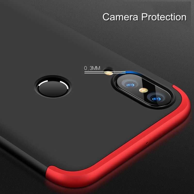 Huawei P20 Lite Kılıf 360 Tam Koruma Ön Ve Arka Sert Mika Kapak Orjinal Ays Gkk Kapak Mavi