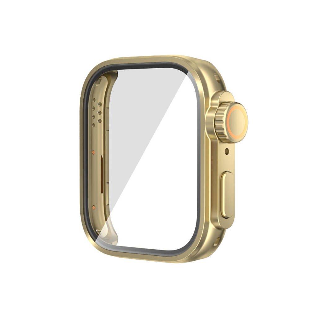 Huawei Watch Fit 3 to Apple Watch Ultra 49mm Kasa Dönüştürücü ve Ekran Koruyucu (Gard 33) Gold
