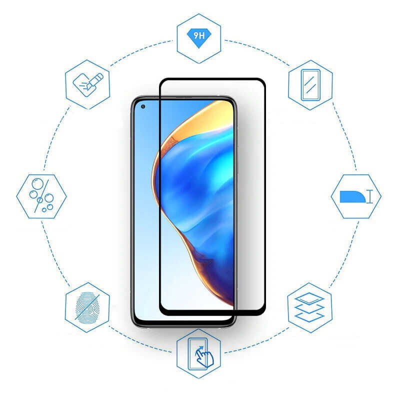 Xiaomi Mi 10T 5G HEPTEKİLETİŞİM Kenarları Kırılmaya Dayanıklı Cam Ekran Koruyucu