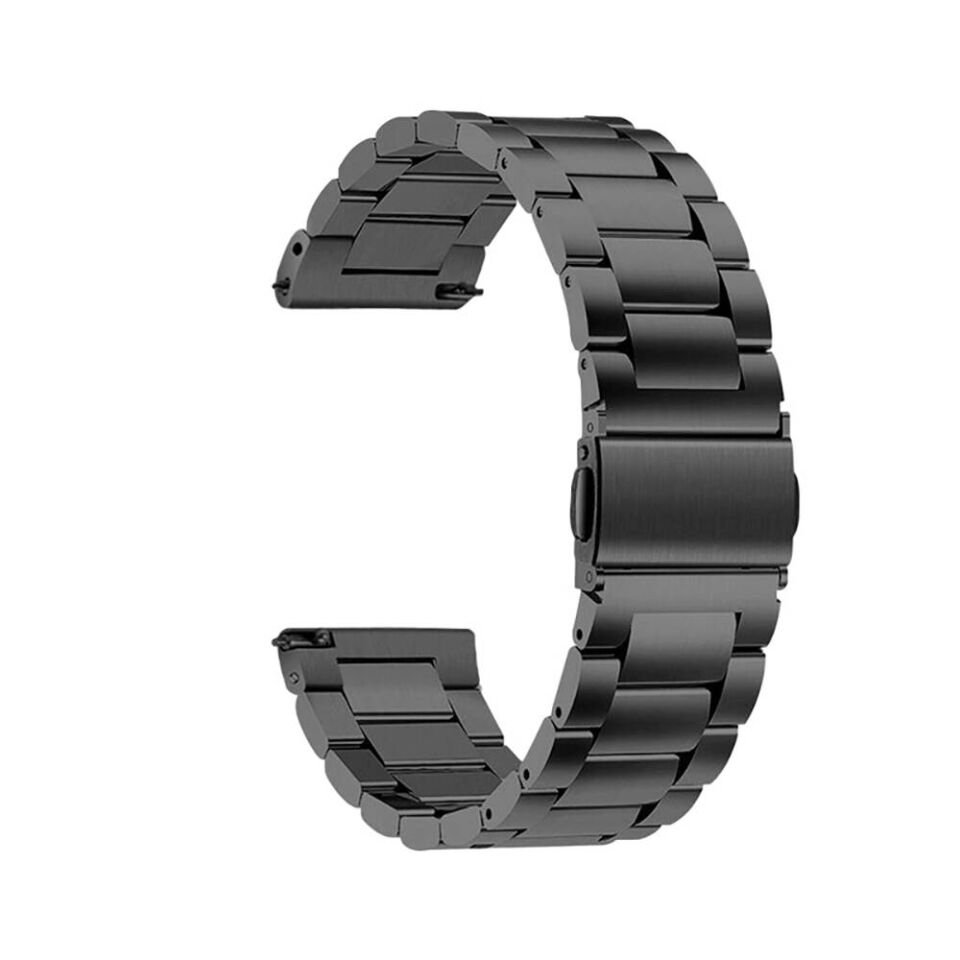 Samsung Galaxy Watch 46mm 22mm Metal Kordon Şık ve Zarif Tasarım (Band-04) Siyah