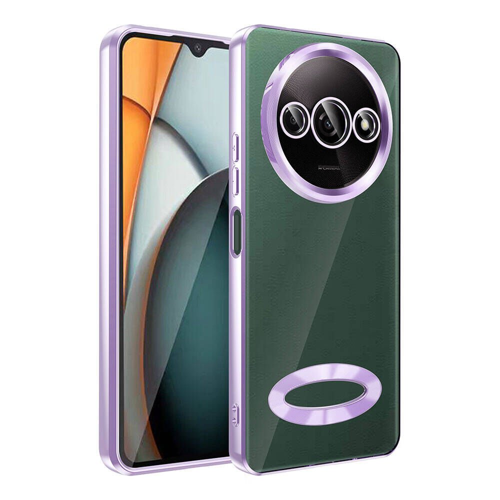 Xiaomi Redmi A3 4G 2024 Kılıf Kamera Lens Korumalı Parlak Kenarlı Kapak (OMEGA) Lila