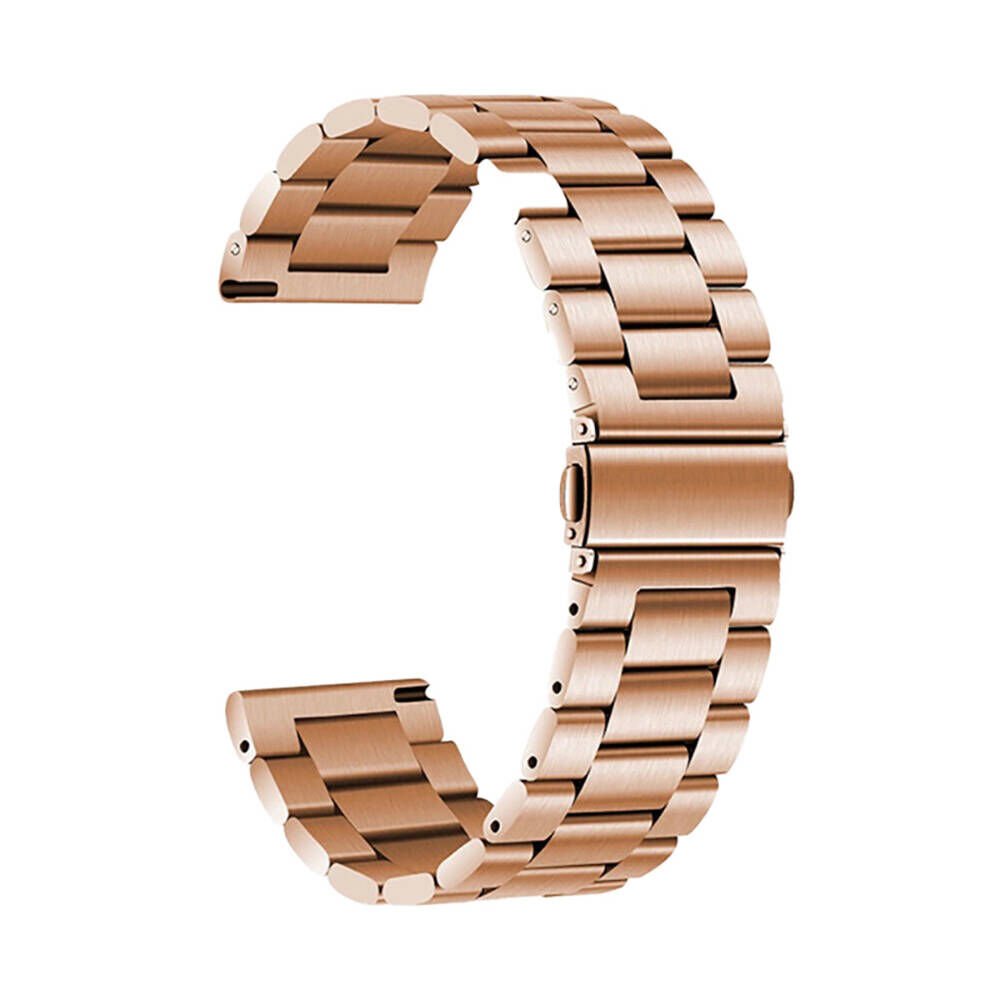 Samsung Galaxy Watch 46mm 22mm Metal Kordon Şık ve Zarif Tasarım (Band-04) Rose Gold