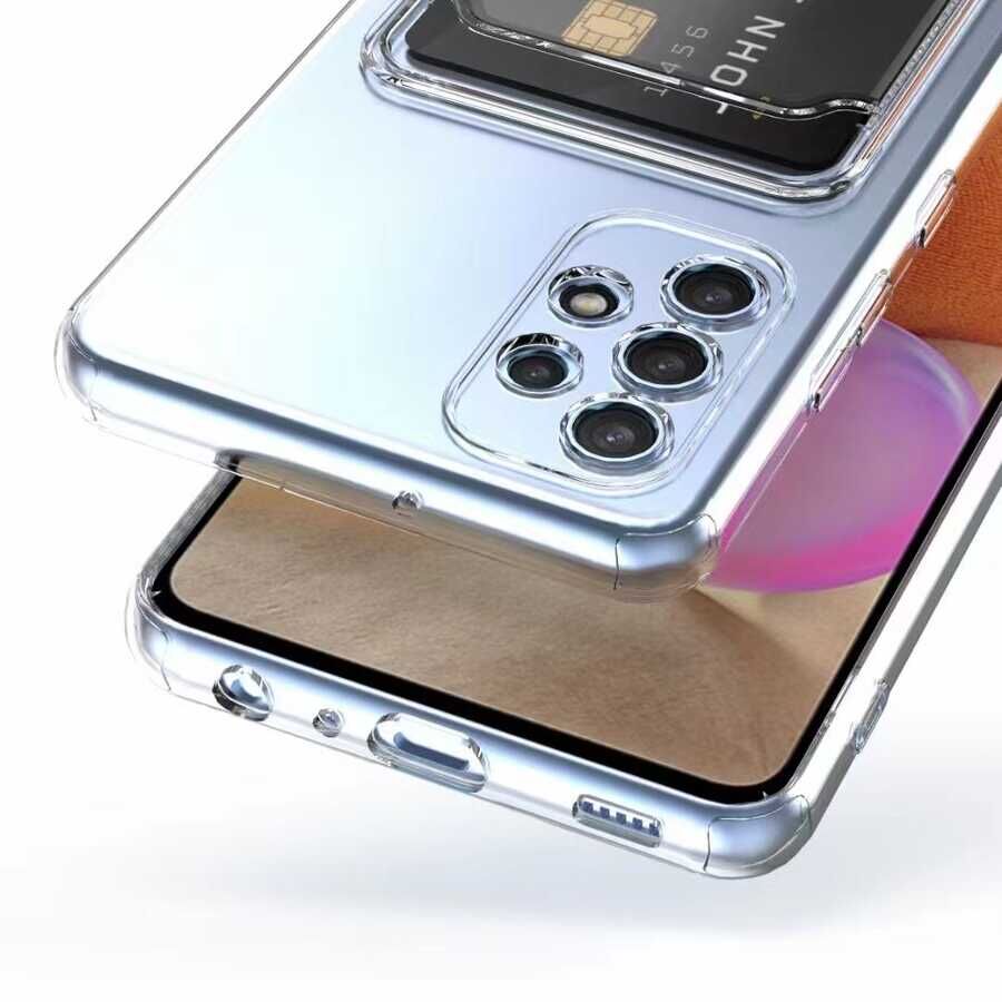 Samsung Galaxy A23 Kılıf Kartlıklı Şeffaf HEPTEKİLETİŞİM Setra Clear Silikon Kapak