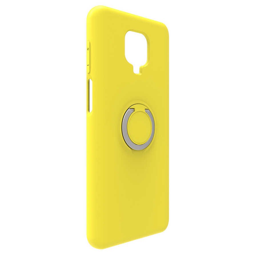 Xiaomi Redmi Note 9S Kılıf Mat Pastel Renkli Ultra İnce Yüzüklü Yumuşak Silikon Kapak (Plex) Sarı