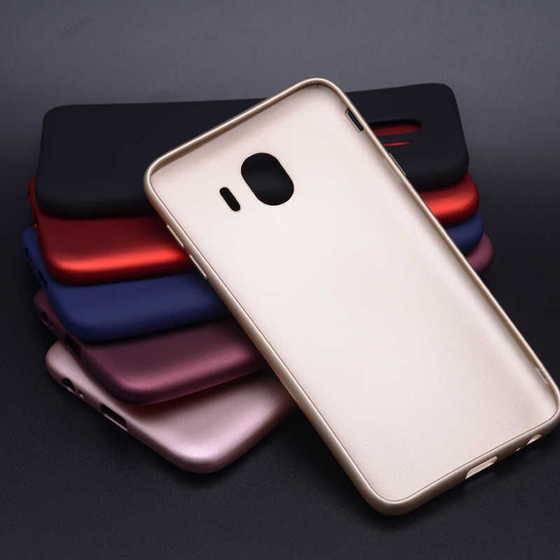 Samsung Galaxy J4 Kılıf Yumuşak Dokulu Soft Esnek İnce Mat Renkli Silikon Kapak (PREMİER) Siyah