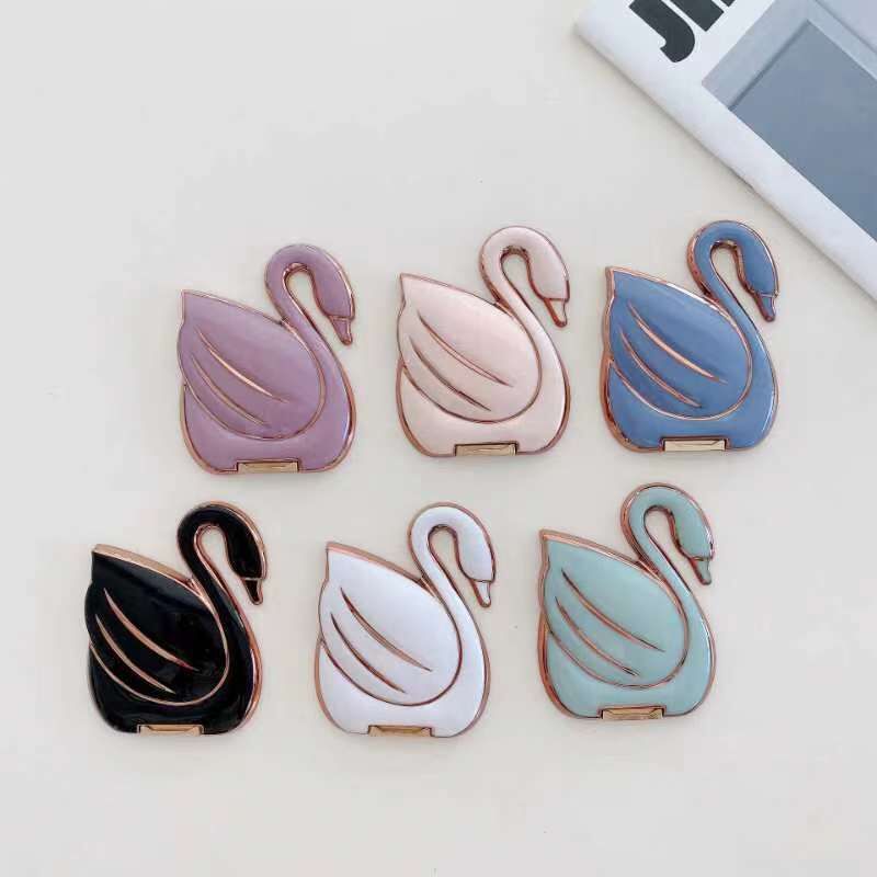 Kuğu Figürlü Cep Telefonu Standı Cihazınızın arka yüzeyine veya kılıfınıza 3M yapıştırıcı Yeşil