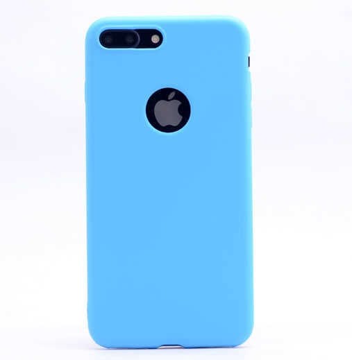 Apple  iPhone 8 Plus Kılıf Yumuşak Dokulu Soft Esnek İnce Mat Renkli Silikon Kapak (PREMİER) Mor