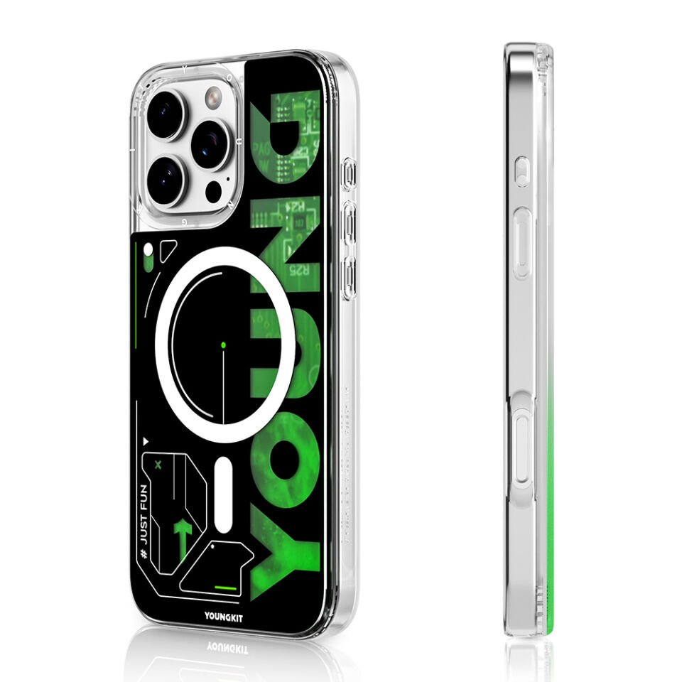 Apple iPhone 16 Pro Kılıf Magsafe Şarj Özellikli Airbagli Çift Katmanlı Youngkit Future Streamer Serisi Kapak