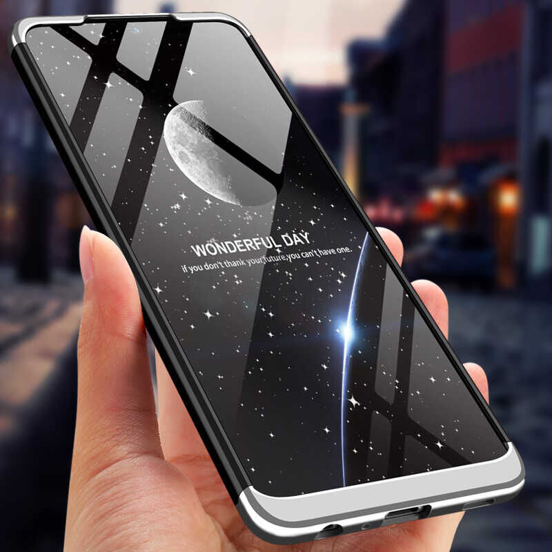 Samsung Galaxy M32 Kılıf 360 Tam Koruma Ön Ve Arka Sert Mika Kapak Orjinal Ays Gkk Kapak Siyah