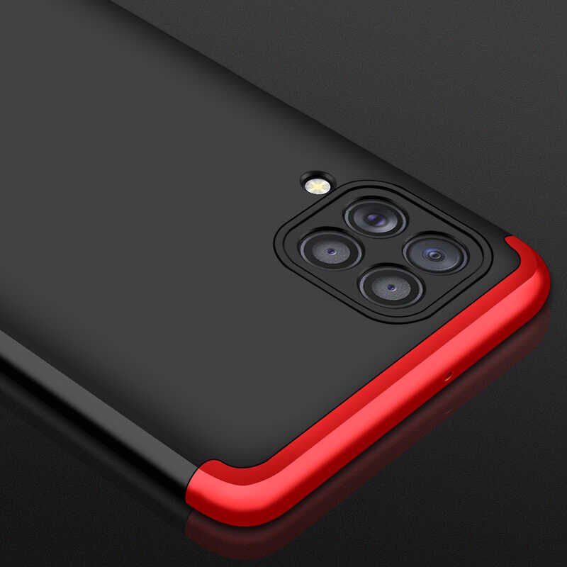 Samsung Galaxy M32 Kılıf 360 Tam Koruma Ön Ve Arka Sert Mika Kapak Orjinal Ays Gkk Kapak Siyah