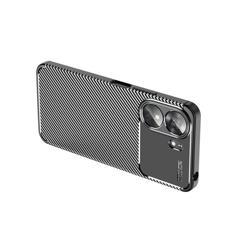 Xiaomi Redmi 13C Kılıf Kamera Çıkıntılı Karbon Fiber Dokulu Renk Atmaz Kapak (NEGRO) Siyah