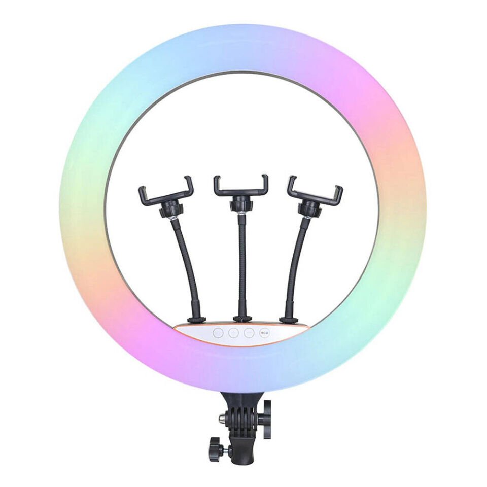 Tripod Telefon Tutucu Ring Light RGB Light 56cm Işıklı (heptek) Siyah