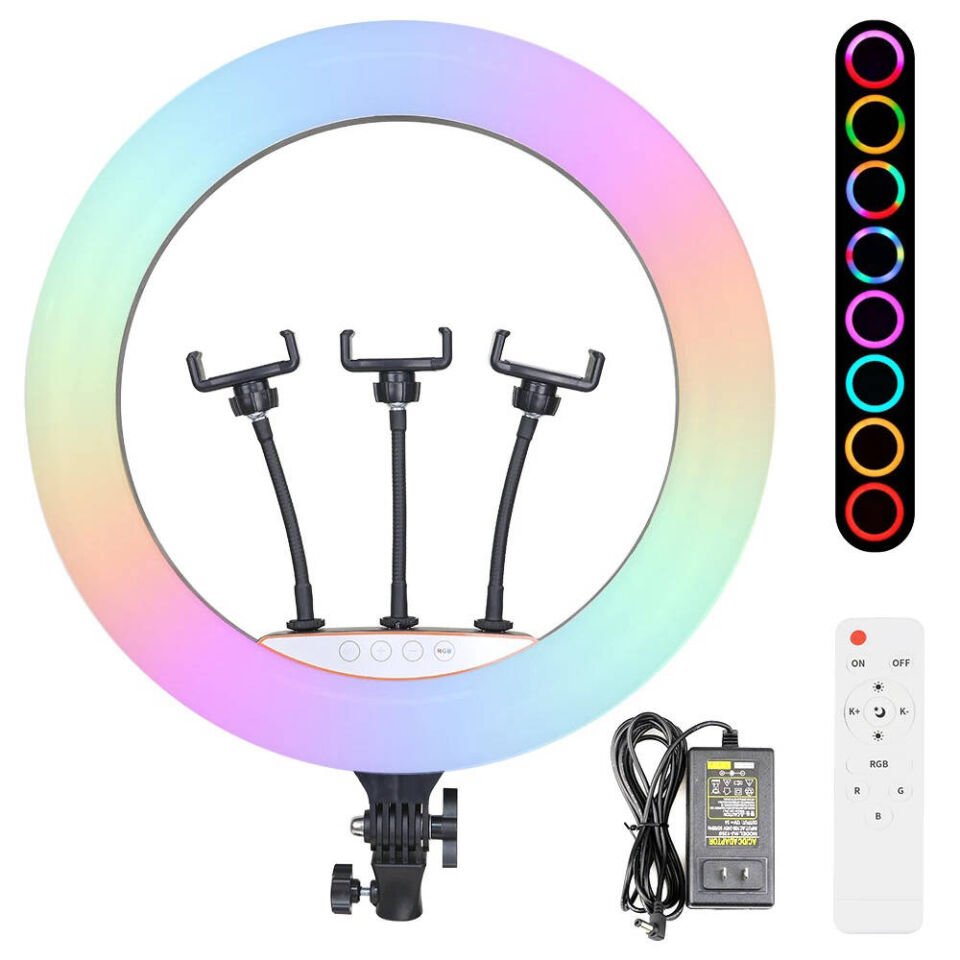 Tripod Telefon Tutucu Ring Light RGB Light 56cm Işıklı (heptek) Siyah