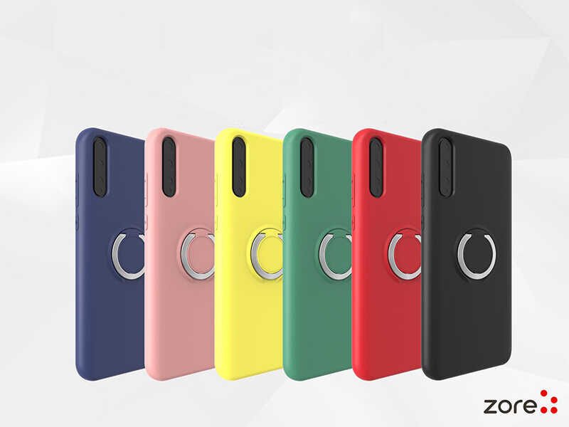Huawei P Smart S (Y8P) Kılıf Mat Pastel Renkli Ultra İnce Yüzüklü Yumuşak Silikon Kapak (Plex) Kırmızı