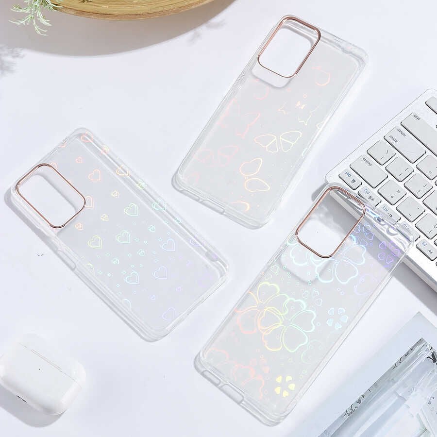 Xiaomi Redmi Note 11 Pro 5G Kılıf Renkli Transparan Parlak Desenli Sert Kapak (SİDNEY) Flower No3