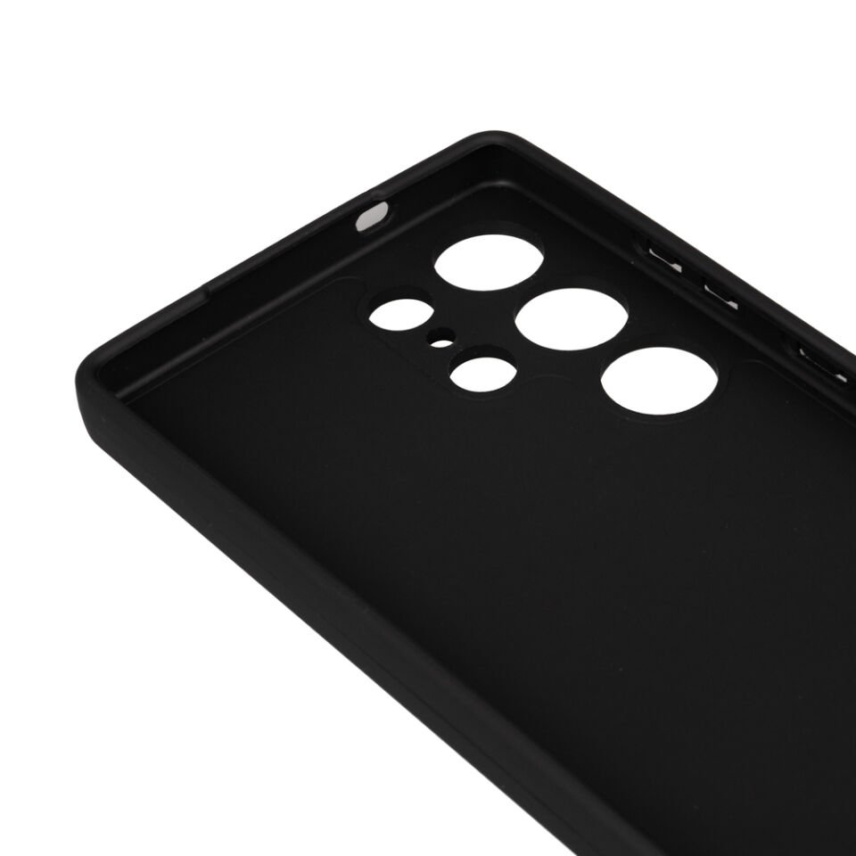 Samsung Galaxy S25 Ultra Kılıf Kamera Korumalı Esnek Renkli Silikon Kapak (Biye) Siyah